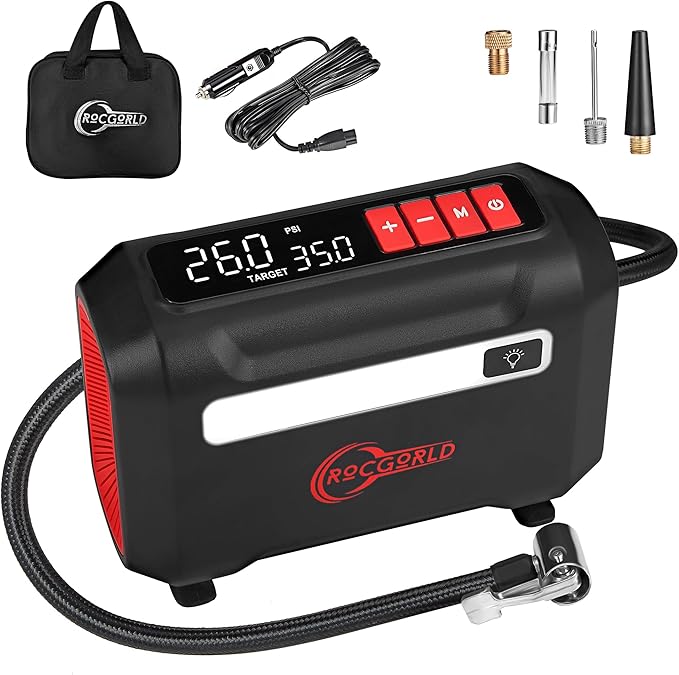 R8 Tire Inflator Portable Air Compressor, DC 12V